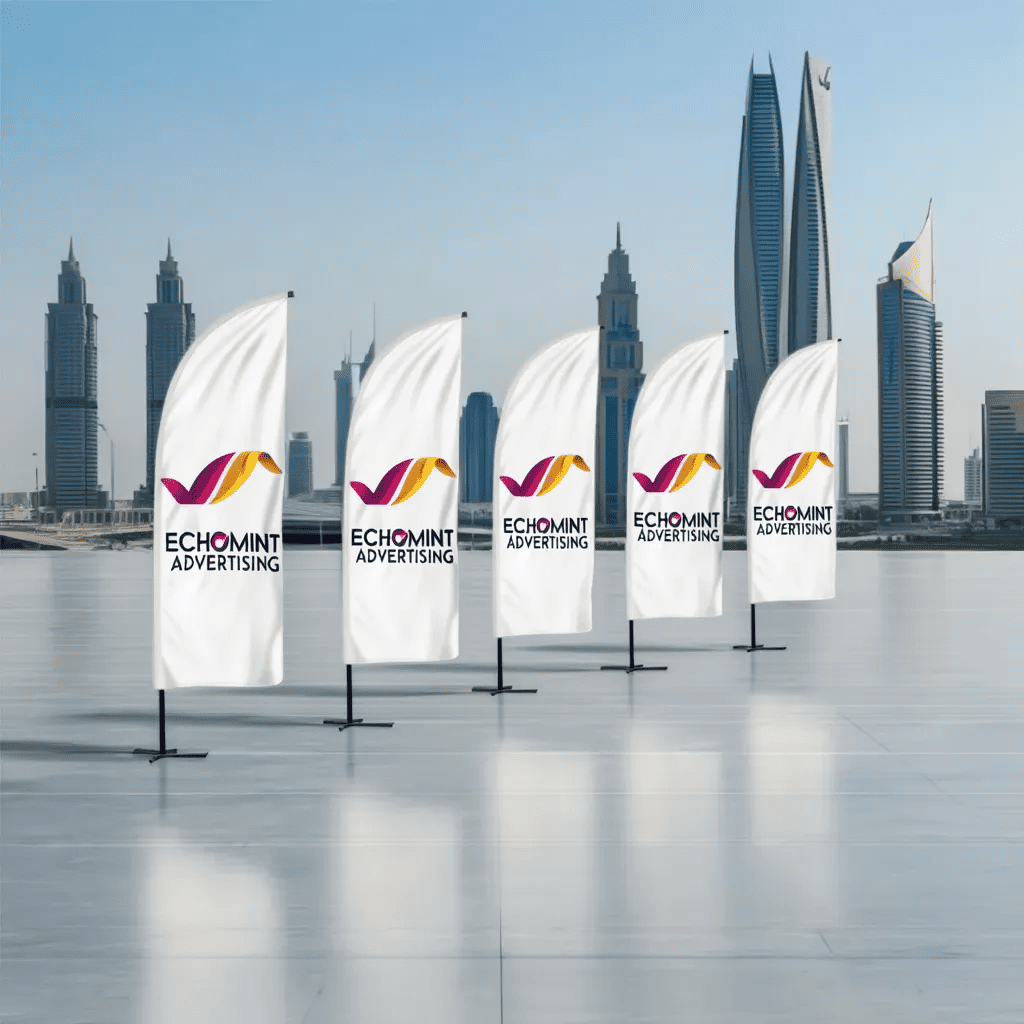 Teardrop Flag Printing Dubai - Unique Outdoor Displays