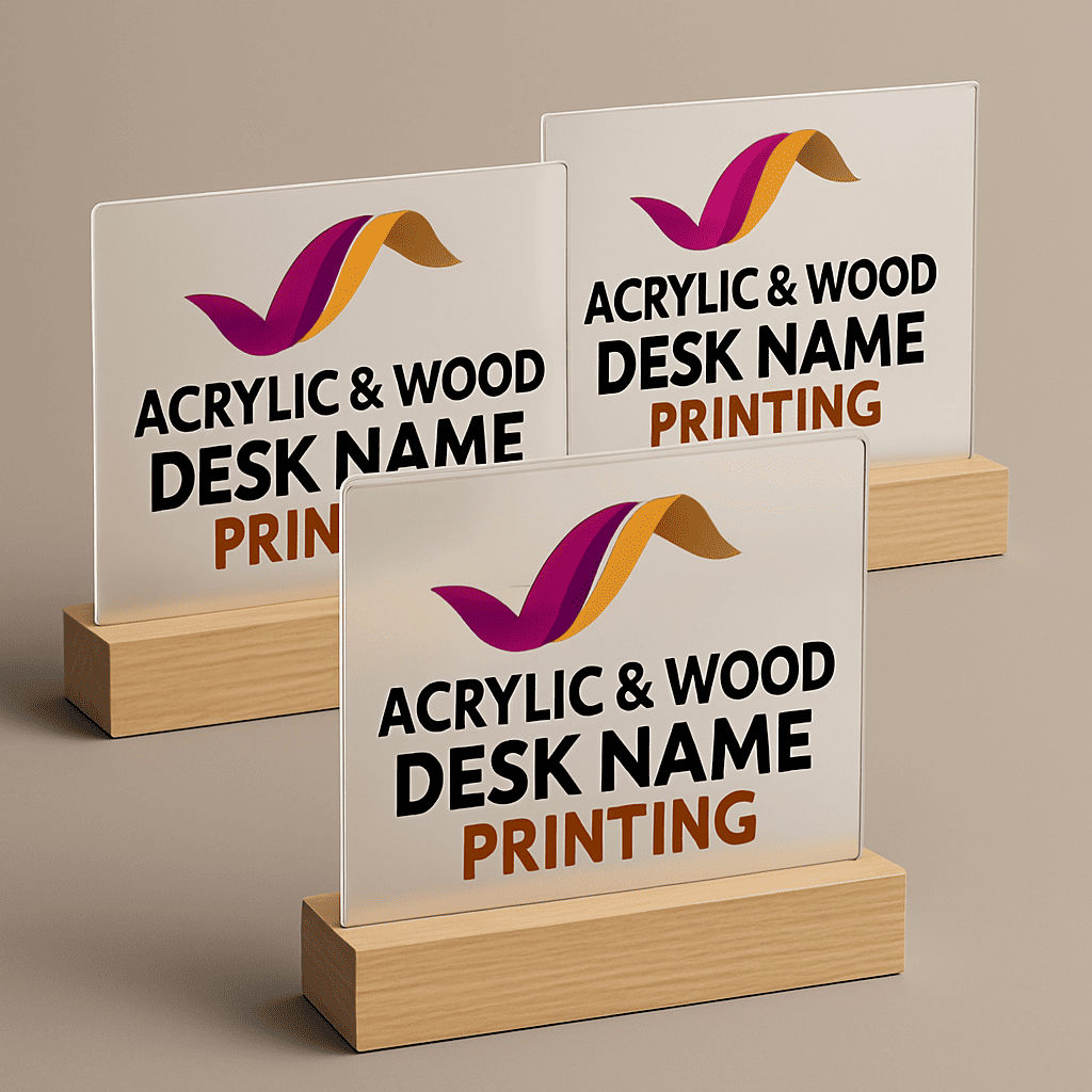 Acrylic & Wood Desk Name Plate Dubai - Executive Name Plates